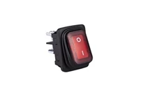 30*22mm Black Body 2NO with Illumination with Screw (0-I) Marked Red A54 Series Rocker Switch
